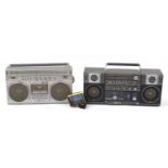 Two vintage boomboxes comprising Sharp APSS and JVC :For Further Condition Reports Please Visit