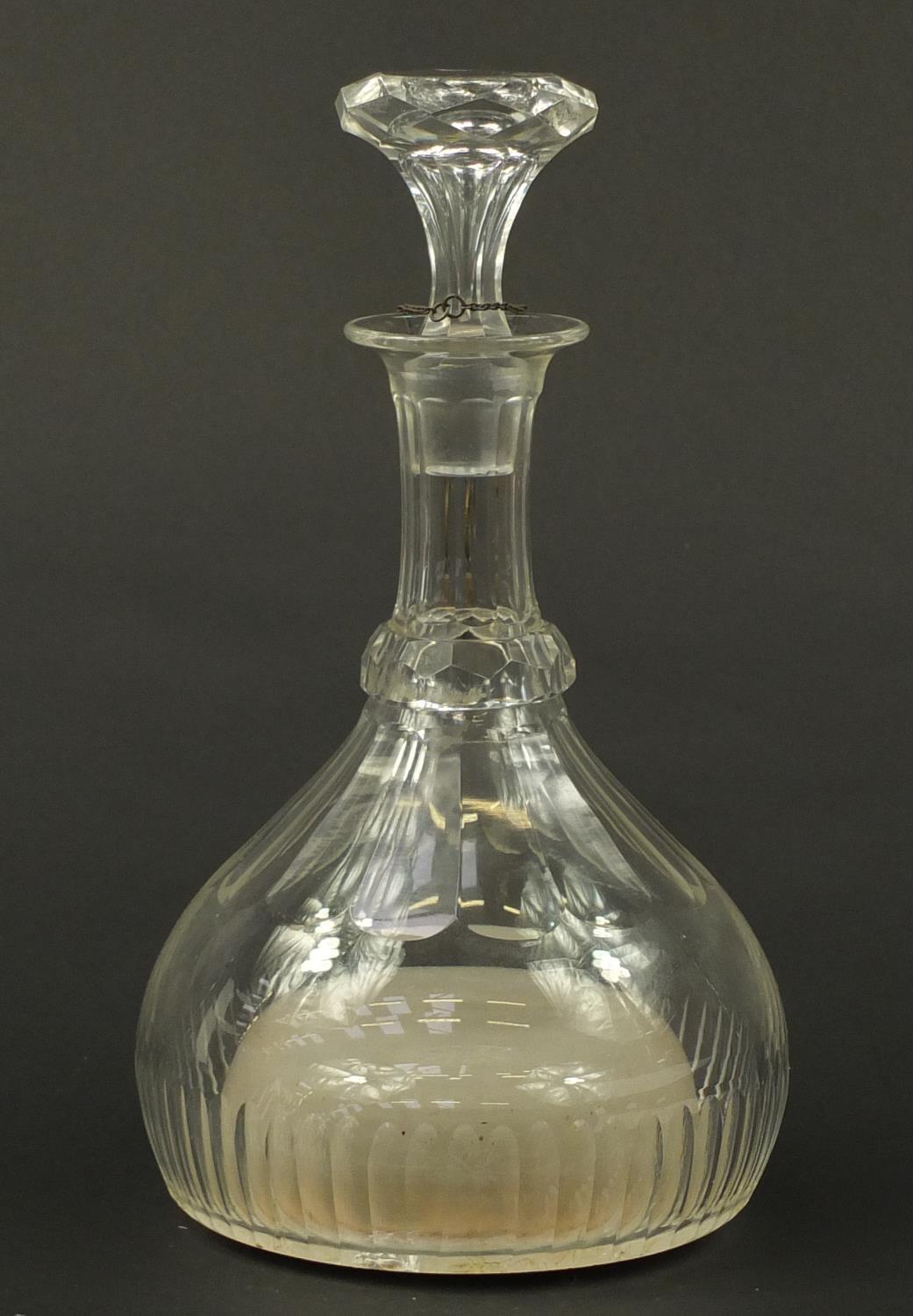 Victorian cut glass musical decanter with swiss music box playing two tunes, 30cm high :For - Image 5 of 7