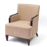 Contemporary Morgan armchair with beige upholstery, 87cm high :For Further Condition Reports