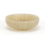 Chinese green jade flower head dish, 5.9cm in diameter :For Further Condition Reports Please Visit