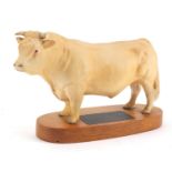 Beswick Connoisseur Charolais bull, 24.5cm in length :For Further Condition Reports Please Visit Our