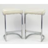 Pair of 1970's Dillingham MFG chrome stools, each 74cm high :For Further Condition Reports Please