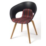 Swedish Deli KS-161 chair by Skandiform with striped upholstery, 82cm high :For Further Condition