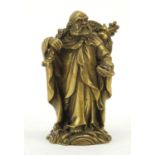 Chinese bronzed figure of a robed elder, 10cm high :For Further Condition Reports Please Visit Our