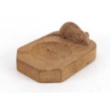 Robert Thompson Mouseman carved oak ashtray, 10cm x 7cm :For Further Condition Reports Please