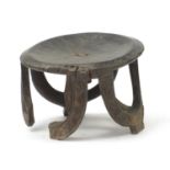 Tribal interest carved hardwood stool, 26.5cm high x 34cm in diameter :For Further Condition Reports