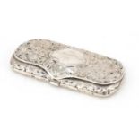Antique sterling silver spectacle case, engraved Rev Thomas O'Keefe, 1885-1910, made for Tiffany &