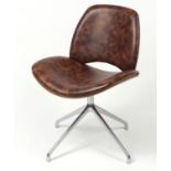 Contemporary Frovi Era swivel chair with leather upholstery, 81cm high :For Further Condition