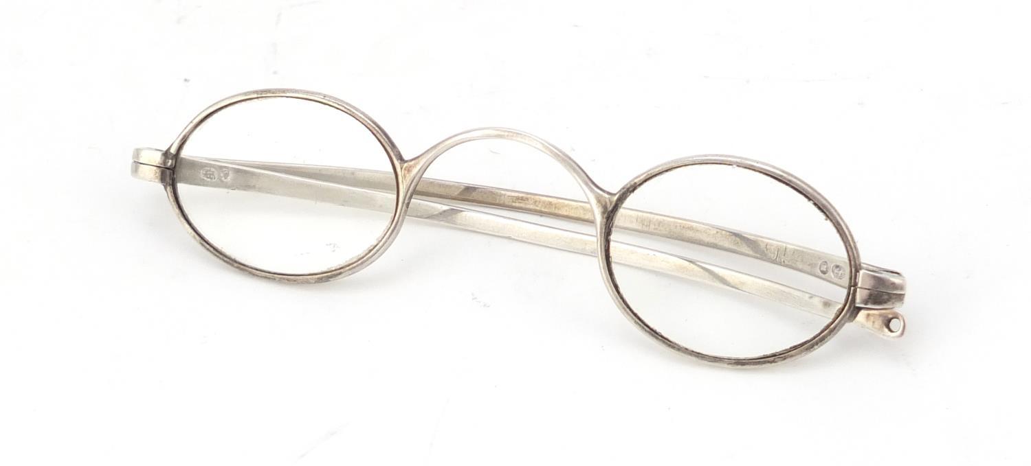Pair of William IV silver folding spectacles, 14.9g :For Further Condition Reports Please Visit - Image 6 of 8