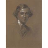 Portrait of a young gentleman, 19th century chalk on paper, indistinctly signed to the lower left,