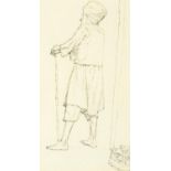 Attributed to Henry Martyn Lack - Standing Turk with turban, ink on paper, inscribed verso, mounted,