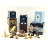 Nine Border Fine Arts animal sculptures with boxes including in a sunny glade, kestrel, barn owl and