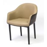 Contemporary leather upholstered lounge chair, 81cm high :For Further Condition Reports Please Visit