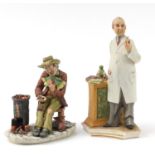 Two Capodimonte porcelain figures including one of a Pharmacist, 33.5cm high :For Further