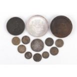 British and American coinage including 1797 Britannia cartwheel twopence, George III 1806 penny,