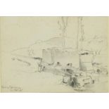 Attributed to John Fulleylove - Stream through landscape, Late 19th century pencil dated 1895,