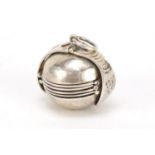 Silver folding locket, 2.5cm wide, 23.5g :For Further Condition Reports Please Visit Our Website-