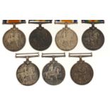 Seven British military World War I 1914-18 war medals awarded to 15505PTE.C.CHALKLEY.BEDF.R.,