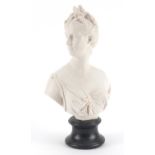 Classical marble style bust of a maiden, 34.5cm high :For Further Condition Reports Please Visit Our