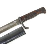 German military interest Butcher blade bayonet and scabbard by Weyersberg & Kirschbaum, numbered