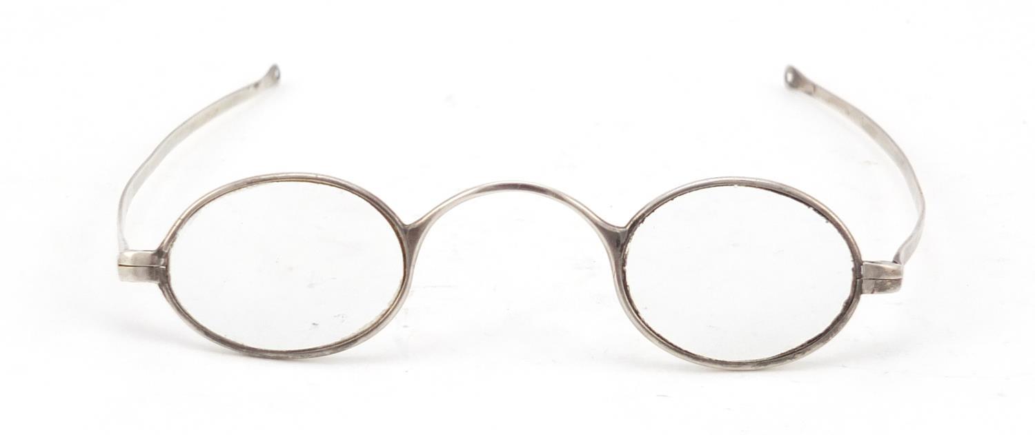 Pair of William IV silver folding spectacles, 14.9g :For Further Condition Reports Please Visit - Image 2 of 8