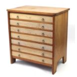 Pine artists chest fitted with seven drawers used by Alfred Daniels, 108cm H x 97cm W x 69cm D (