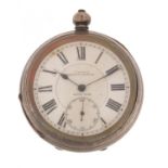 Gentlemen's silver CG Iliffe open face pocket watch with subsidiary dial, the case numbered