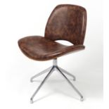 Contemporary Frovi Era swivel chair with leather upholstery, 81cm high :For Further Condition