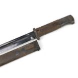 German military interest K98 bayonet with scabbard impressed S/155 4891 37 to the blade/spine, 40.