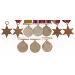 Nine British military World War medals and bars including four stars :For Further Condition