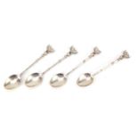 Four Victorian silver teaspoons with Russian double headed eagle terminals by Joseph Rodgers & Sons,