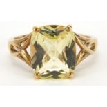 9ct gold citrine ring, size P, 3.5g :For Further Condition Reports Please Visit Our Website- Updated