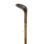 Golfing interest Sunday walking stick putter inset with brass, 90cm in length :For Further Condition