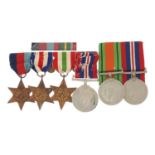 Six British military World War II medals including Italy star and the France and Germany star :For