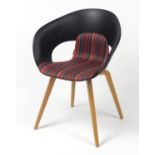 Swedish Deli KS-161 chair by Skandiform with striped upholstery, 82cm high :For Further Condition