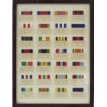 18th century and later military ribbon bars including Military General Service and Waterloo medal