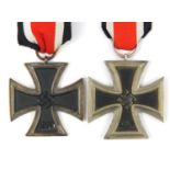 Two German military interest iron crosses :For Further Condition Reports Please Visit Our Website-