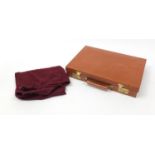 Papworth tan leather brief case, 33cm x 46cm W x 8.5cm D :For Further Condition Reports Please Visit