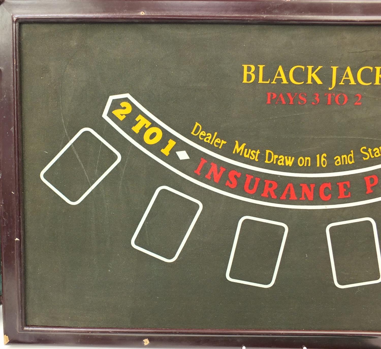 Blackjack poker set with chips, 78cm wide :For Further Condition Reports Please Visit Our Website- - Image 4 of 11