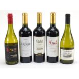 Five bottles of wine including three bottles of 2017 Annie Cabernet Sauvignon, one bottle of 2019