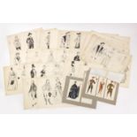 Margot Hamilton Hill - Collection of pencil and ink costume designs including examples titled