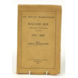 The Private Memorandums of William Roe, early 20th century book with ink written letter by Charles
