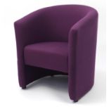 Orangebox Brook 01 tub chair with purple upholstery, 76cm high :For Further Condition Reports Please