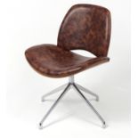 Contemporary Frovi Era swivel chair with leather upholstery, 81cm high :For Further Condition