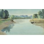 Harold Latham - The River point Aven Brittany, watercolour, Royal Institute of Painters in