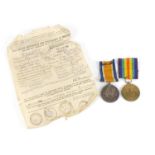 British military World War I pair and Certificate of Identity, the pair awarded to 184031GNR.R.