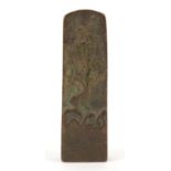 Chinese bronze seal cast with a blossoming tree, character marks to the base, 9.5cm high :For