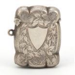 Edward VII silver vesta, indistinct maker's mark, Birmingham 1907, 4cm high, 16.8g :For Further