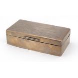 George V rectangular silver golfing interest cigar box by Mappin & Webb, the hinged lid with The