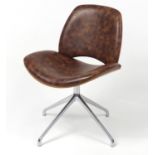 Contemporary Frovi Era swivel chair with leather upholstery, 81cm high :For Further Condition